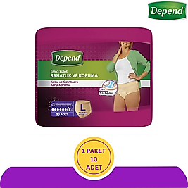 Depend Emici Külot Lohusa Pedi Kadın L Beden 10 Adet