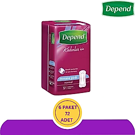 Depend 3 Damla Kadın Mesane Pedi Normal 12'li (6 Paket) 72 adet