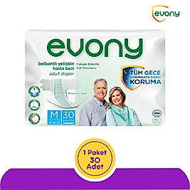 Evony Belbantlı Yetişkin Hasta Bezi Orta (M) - 30 Adet