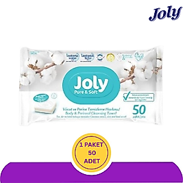 Joly Vücut Perine Bölgesi Yıkama Temizleme Havlusu 50'li