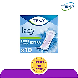 TENA Lady Extra 4 Damla Kadın Mesane Pedi, 10'lu 6 Paket