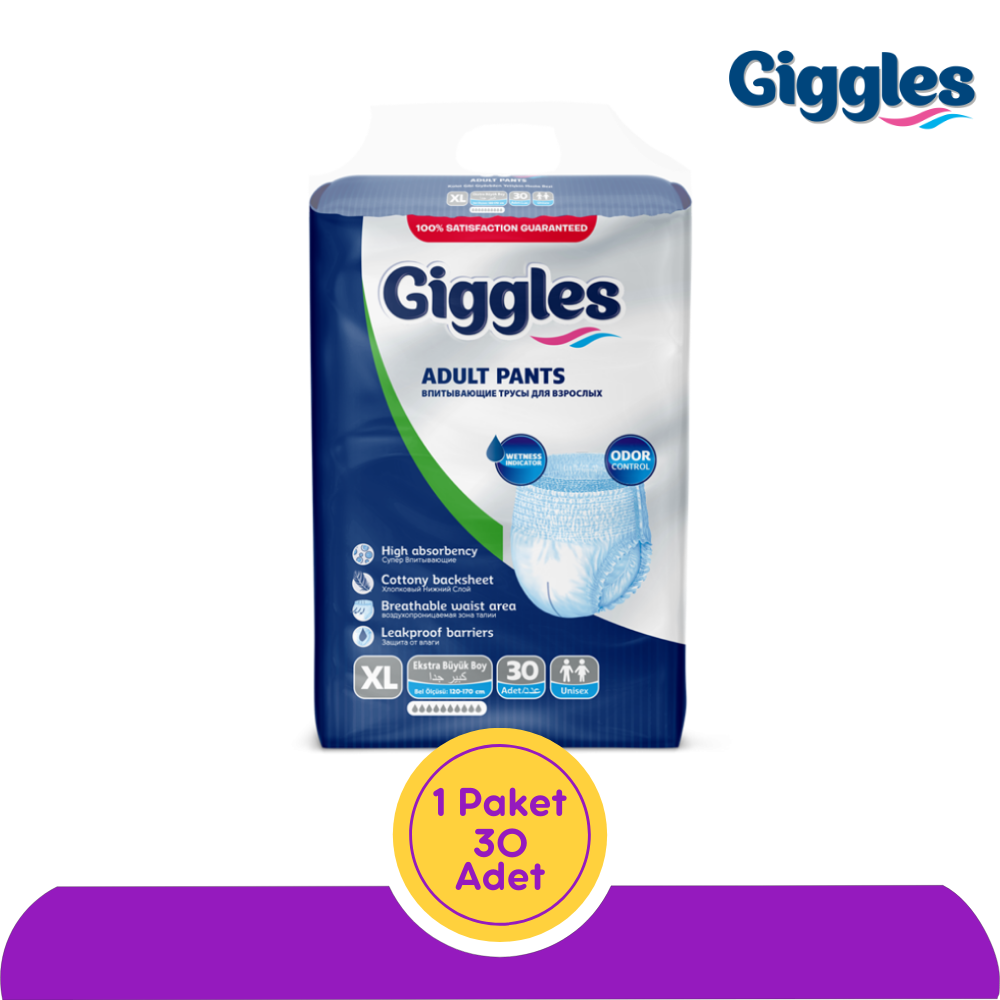 Giggles Emici Külot Hasta Bezi Extra Büyük (XL) 30 Adet