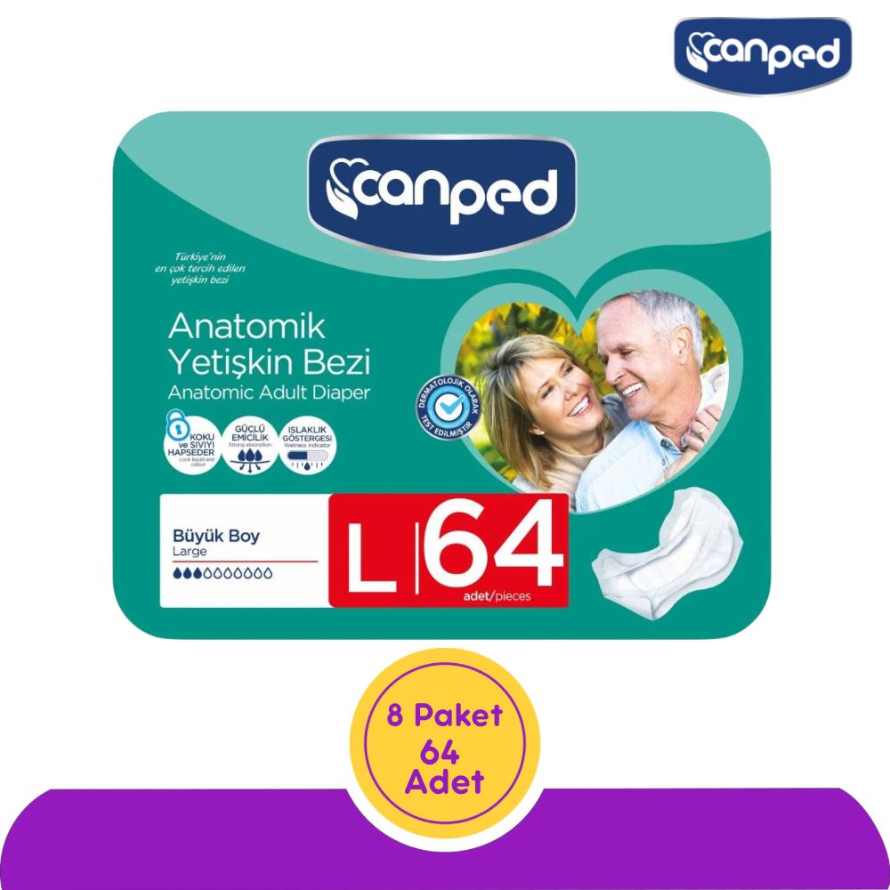 Canped Anatomik Yetişkin Hasta Ara Bezi Büyük (L) 64 Adet