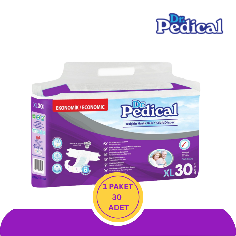Dr. Pedical Belbantlı Yetişkin Hasta Bezi Extra Büyük (XL) 30 Adet