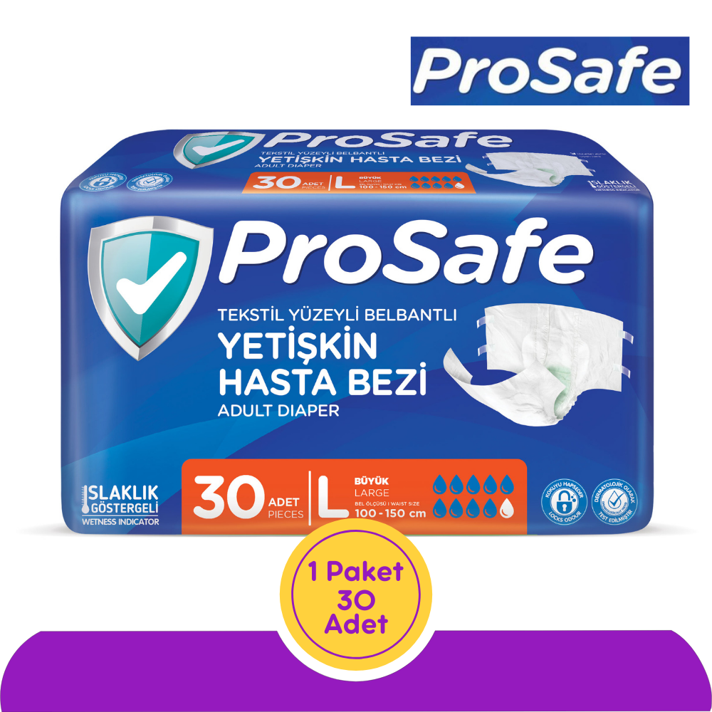 Prosafe Belbantlı Yetişkin Hasta Bezi Large (L) 30 Adet