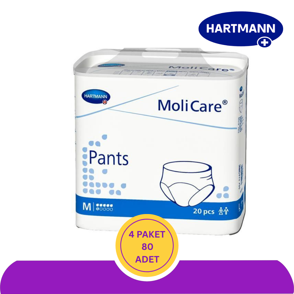 Hartmann MoliCare Pants Emici Külot 6 Damla Mavi Paket (Medium) 20'li (4 Paket)