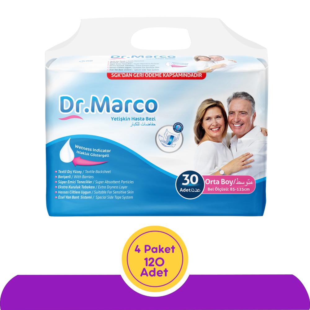 Dr. Marco Belbantlı Yetişkin Hasta Bezi Orta (M) 120 Adet (4x30)