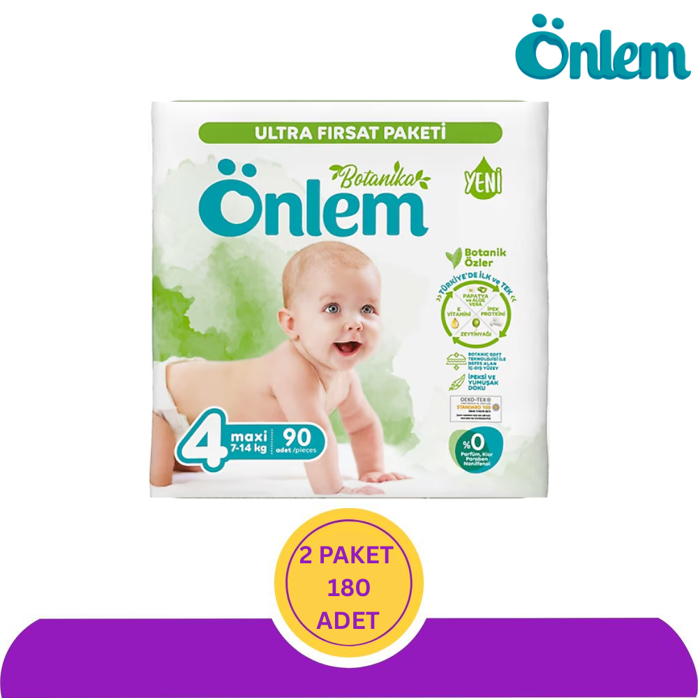 Önlem Botanika No:4 Maxi Bebek Bezi 90'lı (180 Adet)