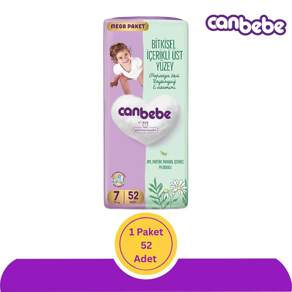 Canbebe No:7 XXLarge Bebek Bezi 52 Adet