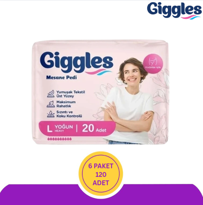 Giggles Kadın Mesane Pedi Large(Yoğun) 20'li 120 Adet (6 Paket)