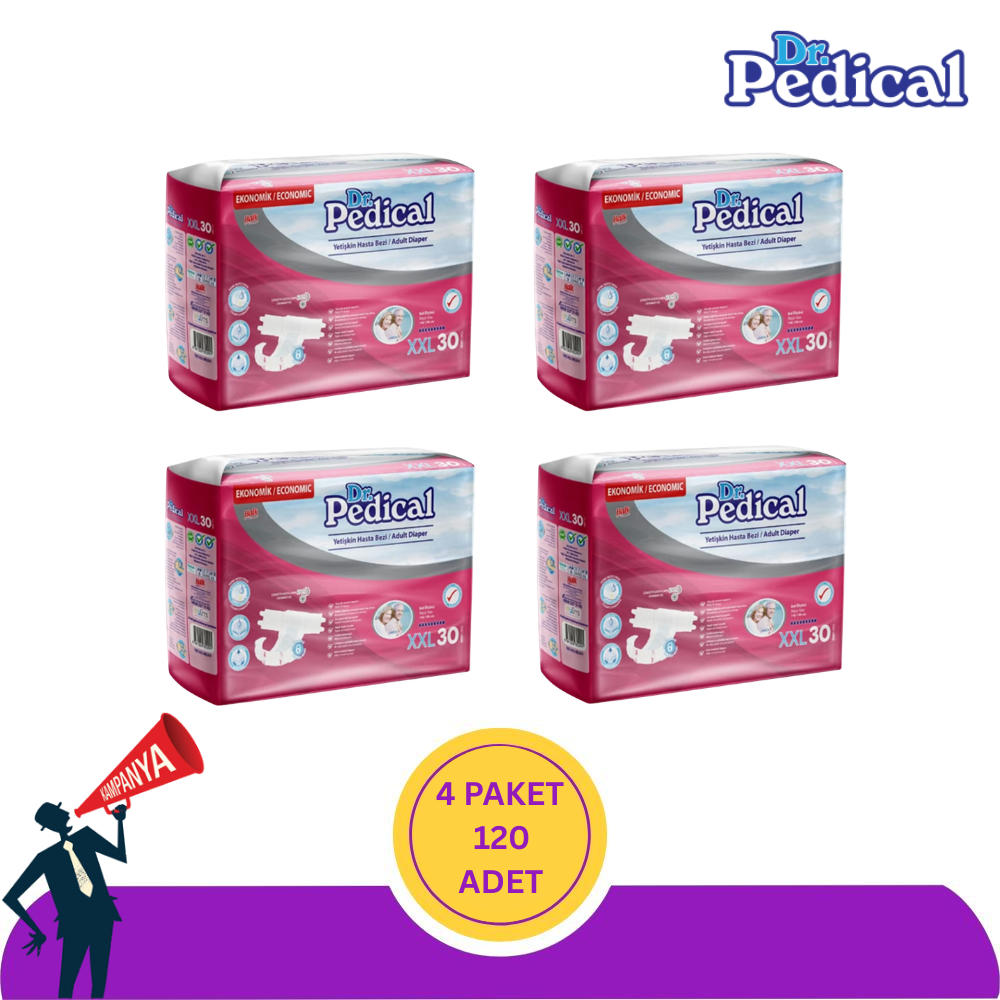 Dr. Pedical Belbantlı Hasta Bezi 2XL-Extra Extra Large Beden 120 Adet