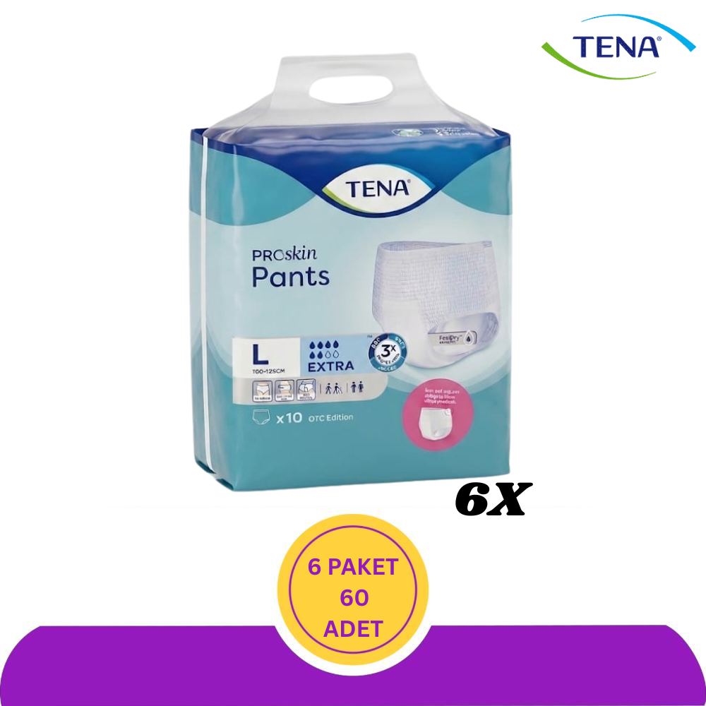 Tena Proskin Pants Extra 6 Damla Large 60 Adet Emici Külot Hasta Bezi