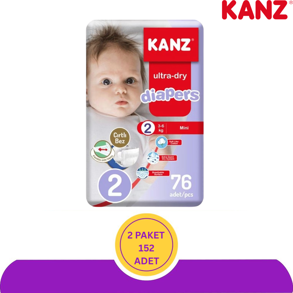 Kanz No:2 Mini 3-6 kg 152 Adet Bebek Bezi
