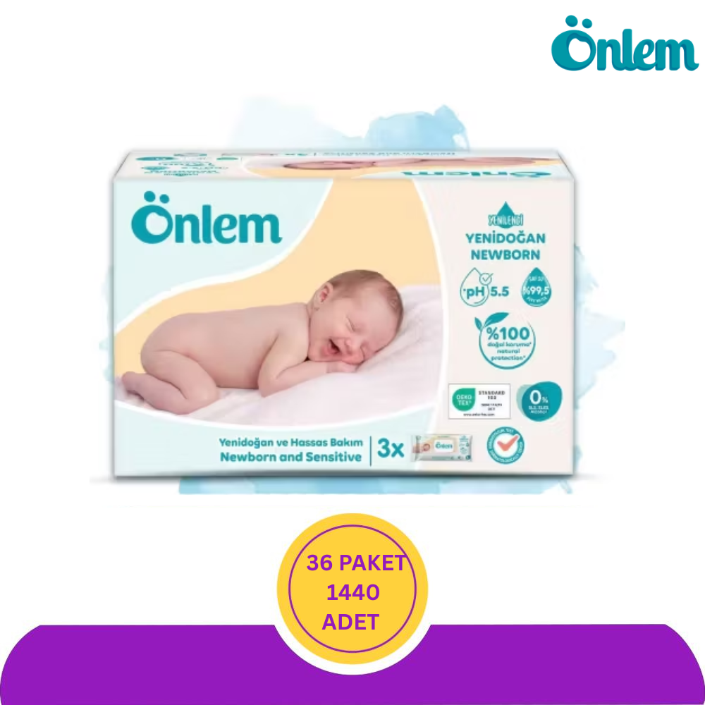 Önlem Yenidoğan Hassas Bakım 36x40 1440 Yaprak Islak Havlu Mendil