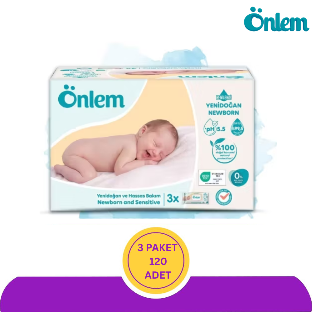Önlem 40x3 120 Yaprak Yenidoğan Hassas Bakım Islak Havlu Mendil